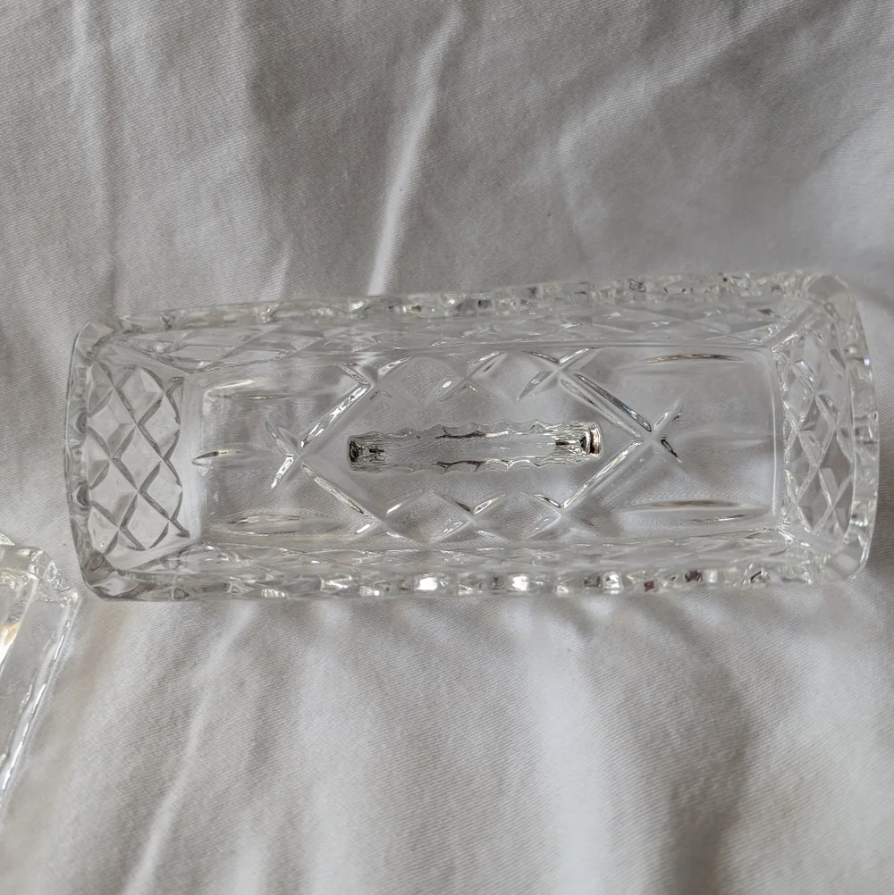 Gorham Crystal King Edward Covered Butter Dish Discontinued